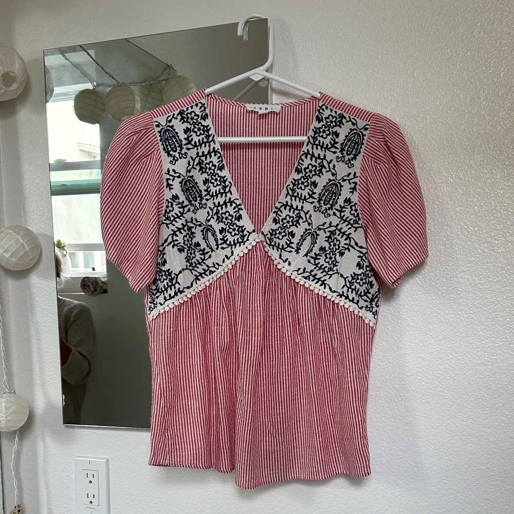 THML Red and Black Patterned Blouse